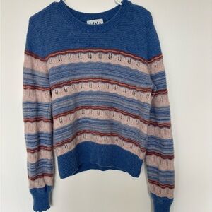 Blue and Pink Striped Women's Sweater